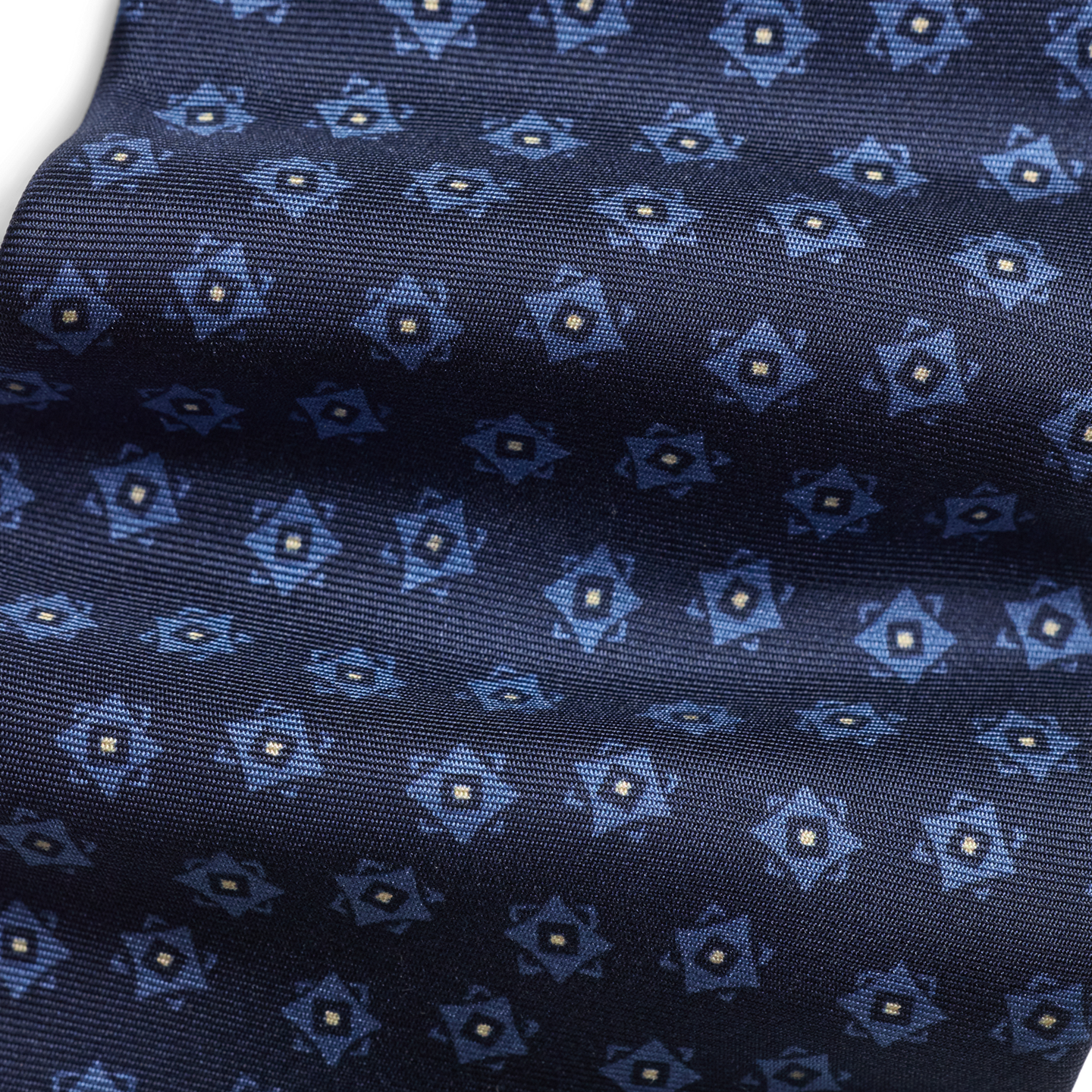 Мужской галстук Ralph Lauren Geometric-Print Silk Tie, цвет: Тёмно-синий / Синий — фото 2