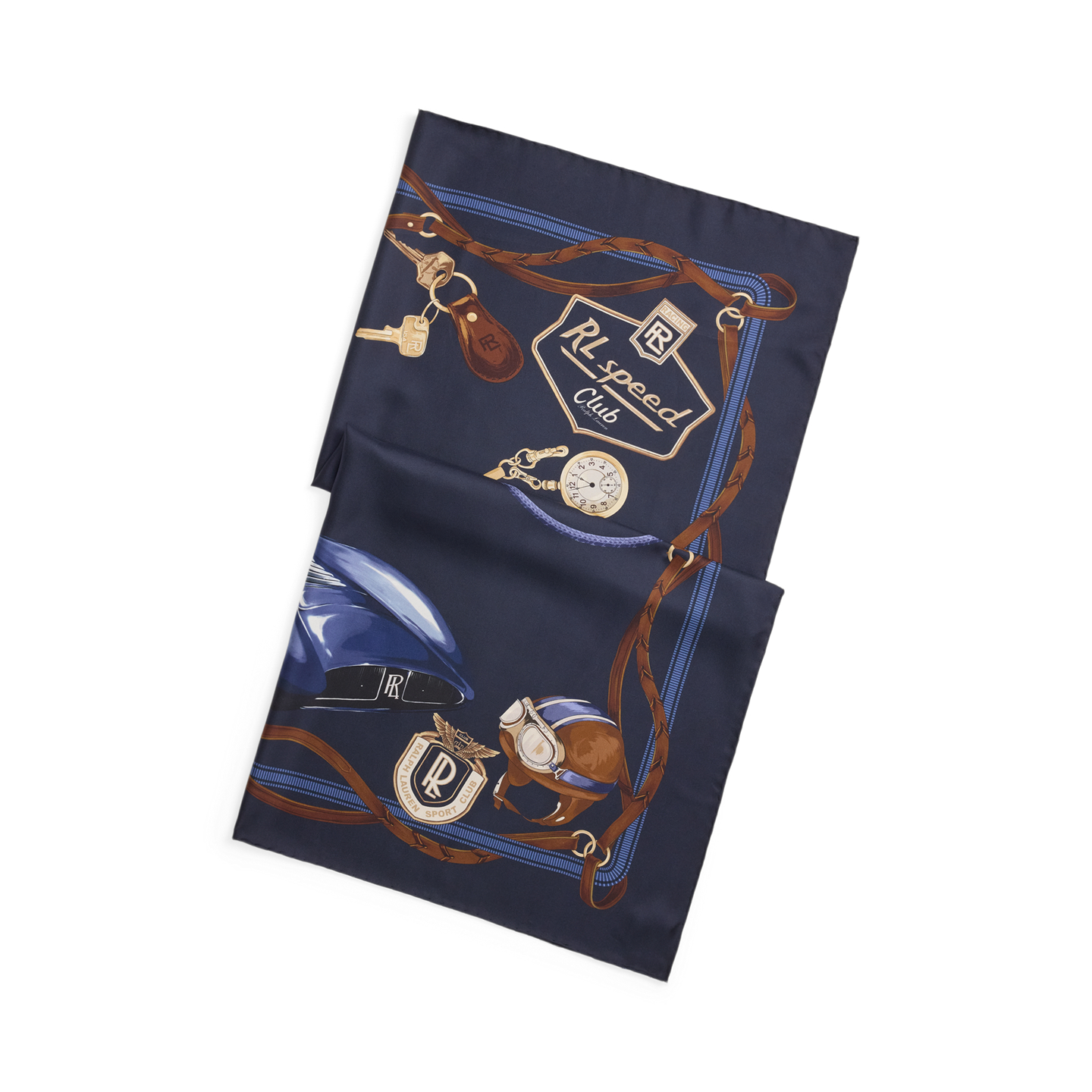 Мужской шарф Ralph Lauren Automobile-Print Silk Square, цвет: Разноцветный — фото 2