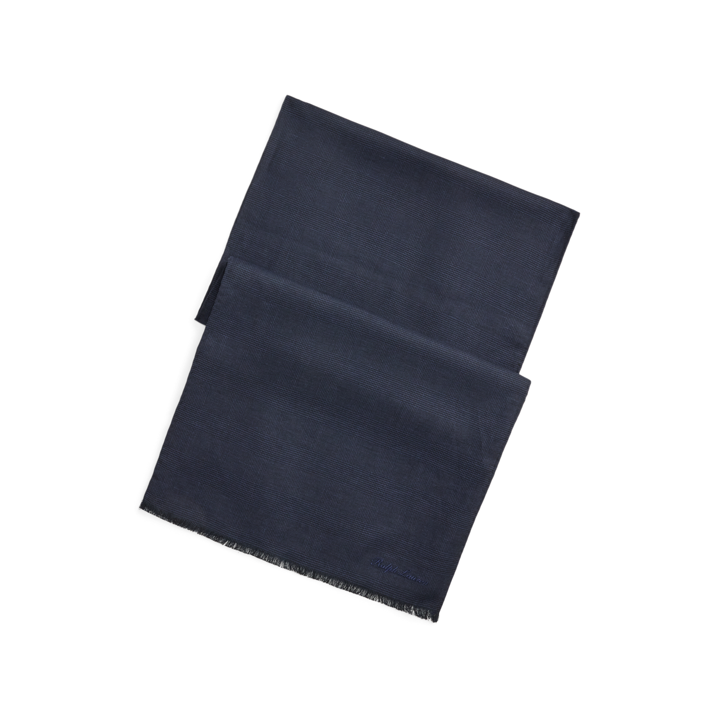Мужской шарф Ralph Lauren Glen Plaid Linen-Silk, цвет: Тёмно-синий — фото 1