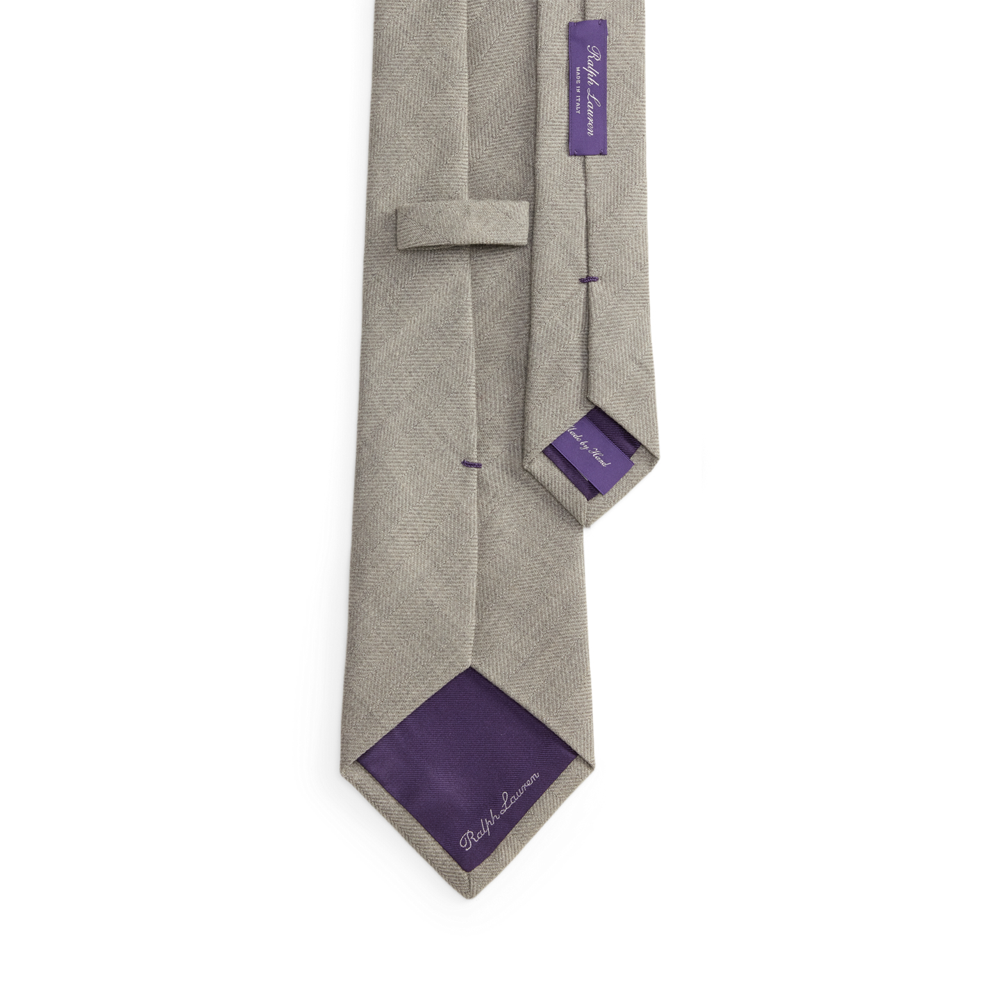 Мужские галстуки Ralph Lauren Herringbone Wool Tie, цвет: Жемчужный серый разноцветный — фото 1