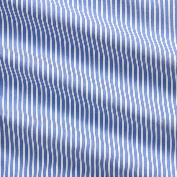 Camicia in twill a righe fatta a mano