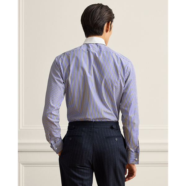 Blue/White Striped Poplin French Cuff Shirt Purple Label 5