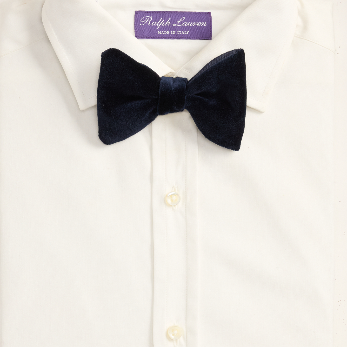 Мужские галстуки Ralph Lauren Velvet & Peau de Soie Bow Tie, цвет: Полуночный тёмно-синий — фото 1