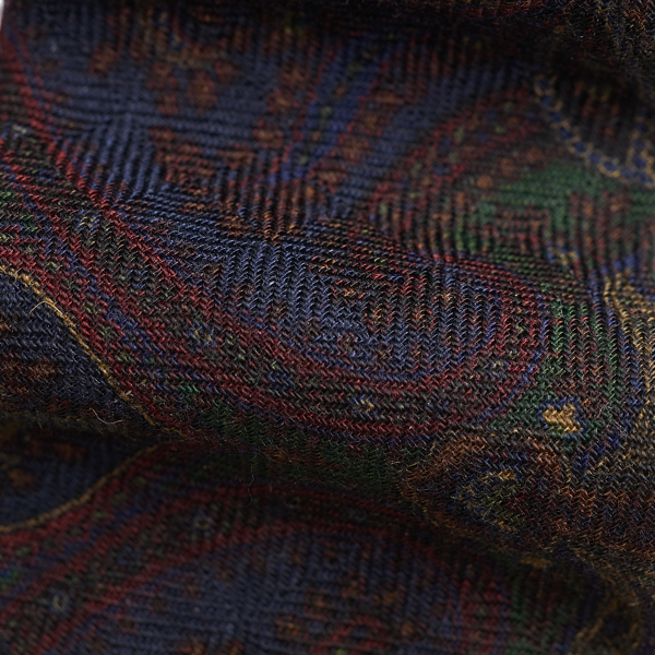 Navy Multi Paisley Wool-Silk Tie Purple Label 3