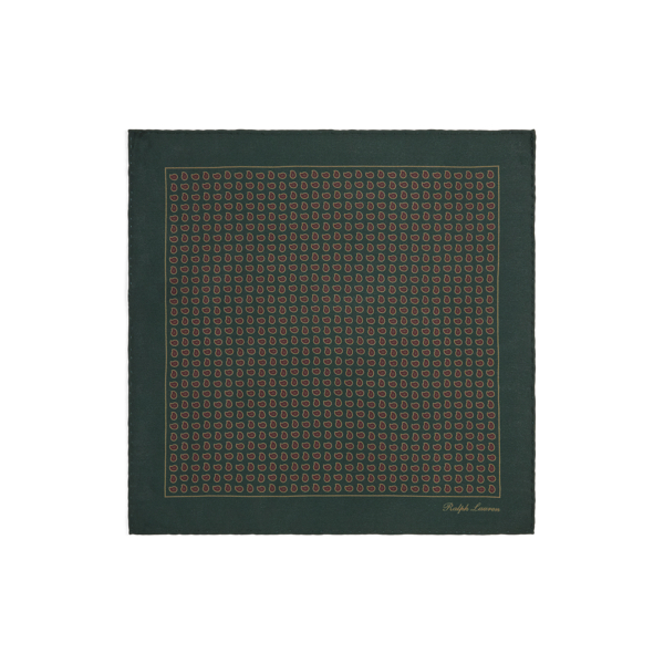 Pine-Print Silk Pocket Square
