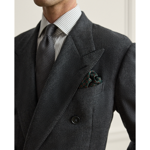 Pine-Print Silk Pocket Square