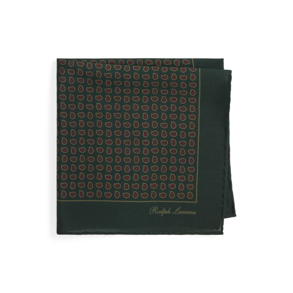 Pine-Print Silk Pocket Square