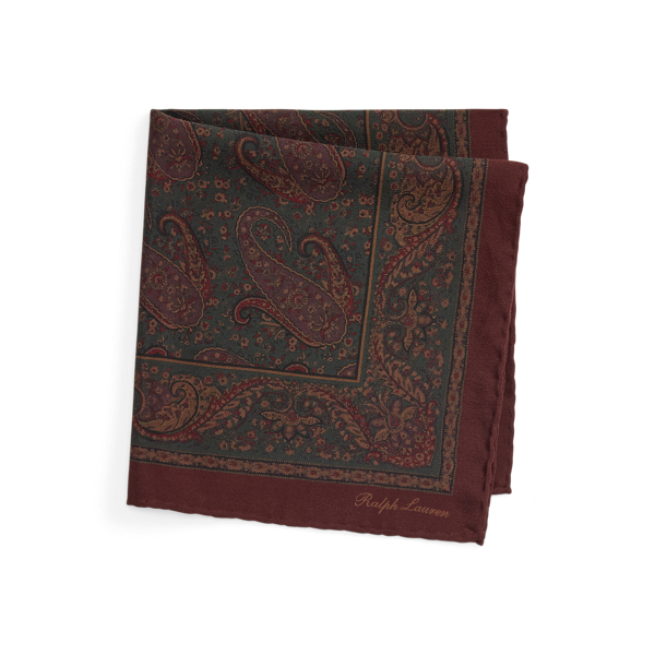 Paisley-Print Silk Pocket Square