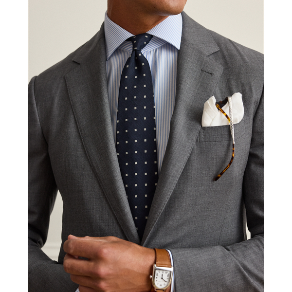 Square-Print Silk Tie