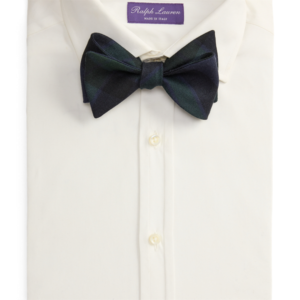 Plaid-Print Cashmere-Silk Bow Tie