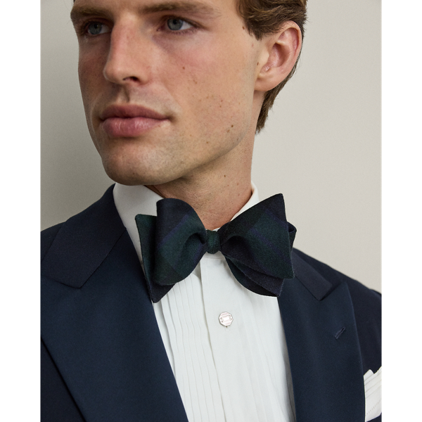 Plaid-Print Cashmere-Silk Bow Tie