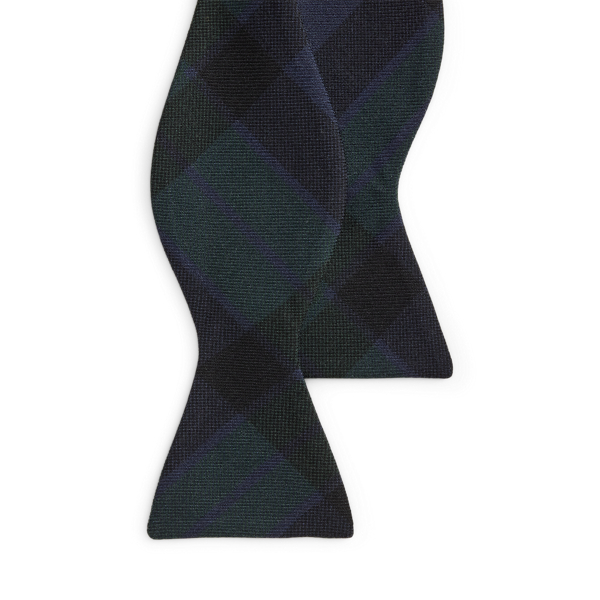 Plaid-Print Cashmere-Silk Bow Tie