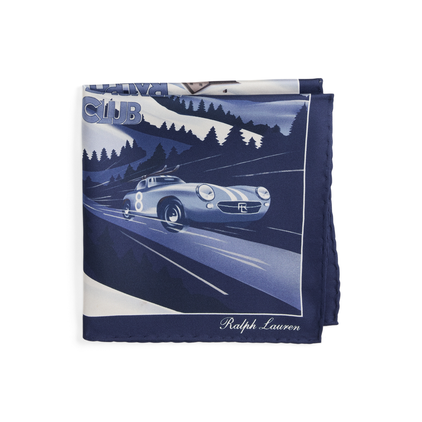 Нагрудный платок Ralph Lauren Ski-Print Silk Pocket Square, цвет: Синий разноцветный — фото 3