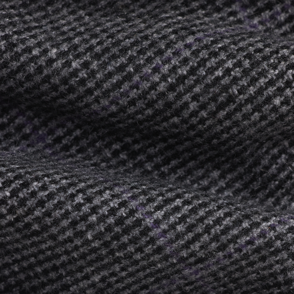 Medium Grey Multi Mini-Tick-Weave Wool-Cashmere Tie Purple Label 3
