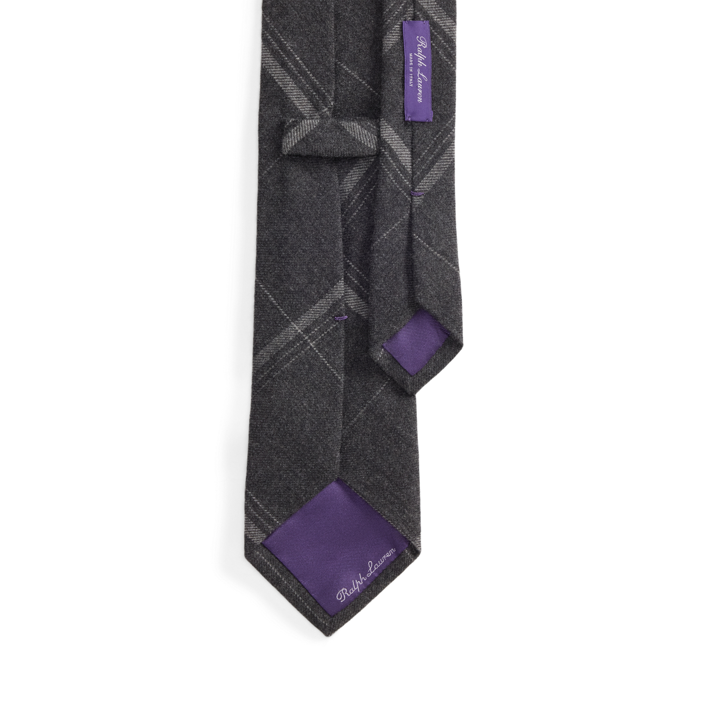 Мужские галстуки Ralph Lauren Plaid Cotton-Wool Tie, цвет: Тёмный серый меланжевый — фото 1