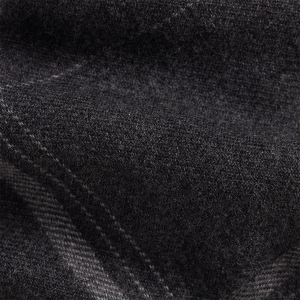 Dark Grey Melange Plaid Cotton-Wool Tie Purple Label 3