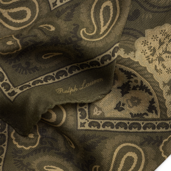 Pa&ntilde;uelo paisley de cachemira y seda