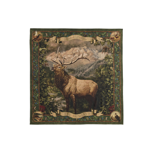 Stag-Print Silk Twill Square Scarf