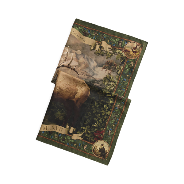 Stag-Print Silk Twill Square Scarf