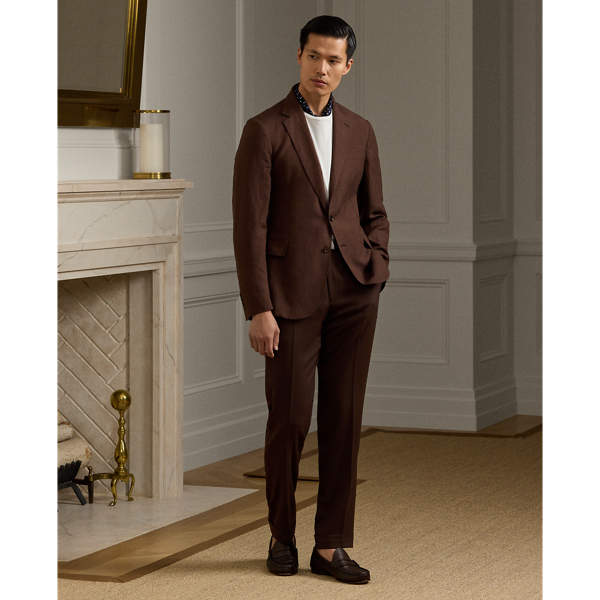 Brown Hadley Hand-Tailored Silk-Linen Jacket Purple Label 4