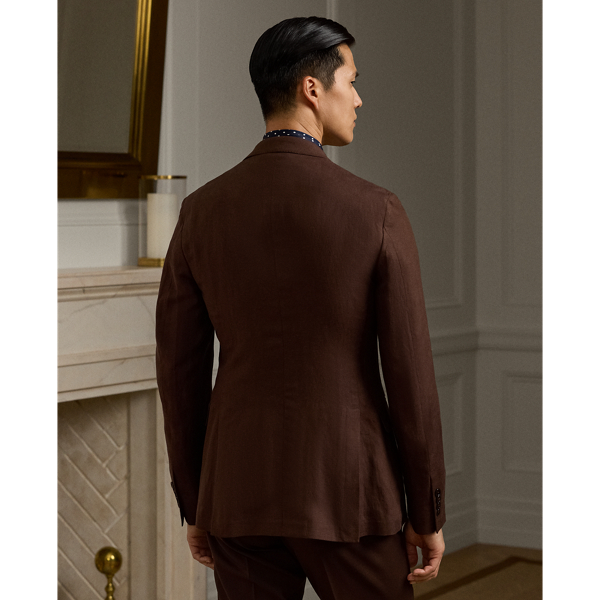Brown Hadley Hand-Tailored Silk-Linen Jacket Purple Label 5