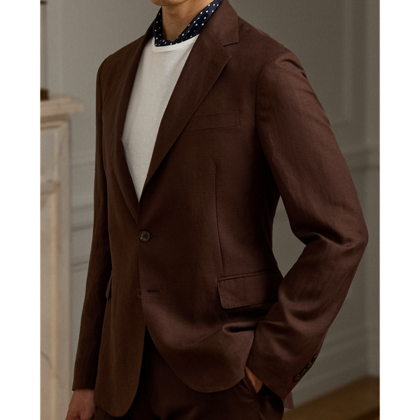 Brown Hadley Hand-Tailored Silk-Linen Jacket Purple Label 6