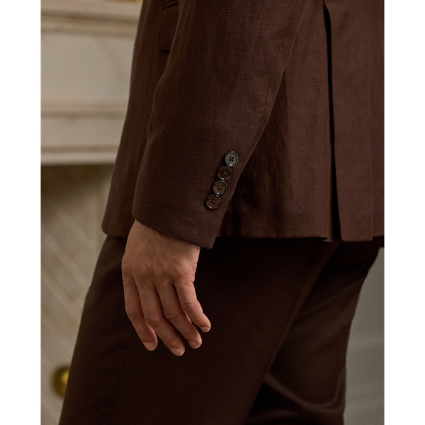 Brown Hadley Hand-Tailored Silk-Linen Jacket Purple Label 7