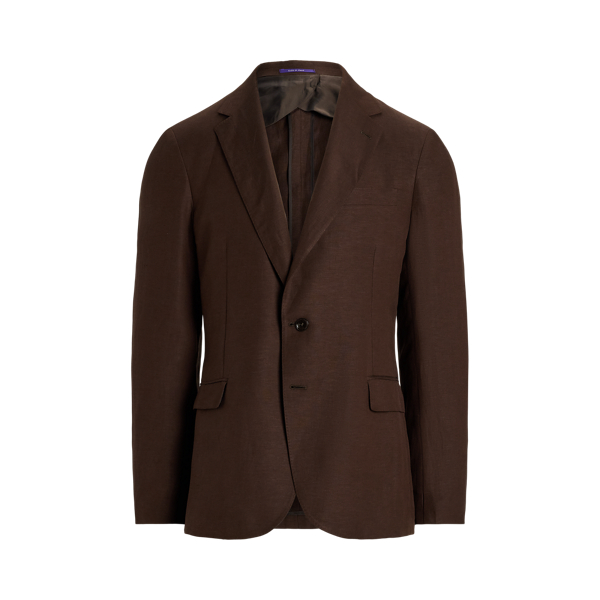 Brown Hadley Hand-Tailored Silk-Linen Jacket Purple Label 2