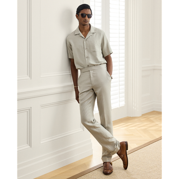 Gregory Hand-Tailored Silk-Linen Trouser