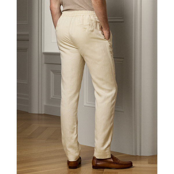 Handgeschneiderte Seiden-Leinen-Hose Purple Label in Kalkstein 5