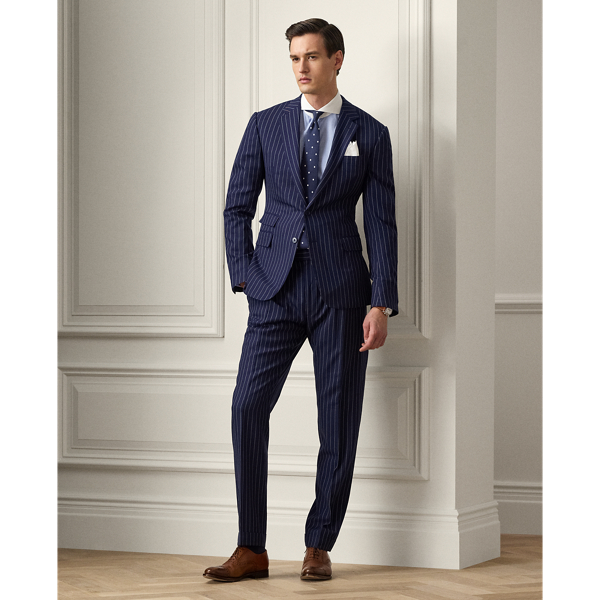 Spring Navy/Cream Kent Handmade Rope-Stripe Suit  Purple Label 1