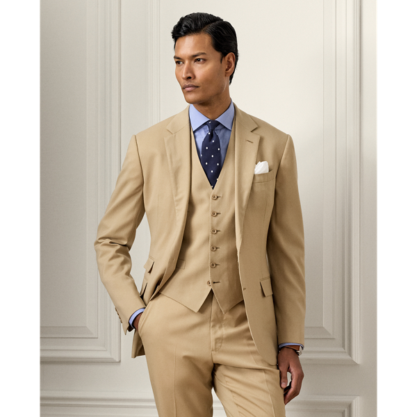 Tan Kent Handmade Wool Gabardine Suit Purple Label 3
