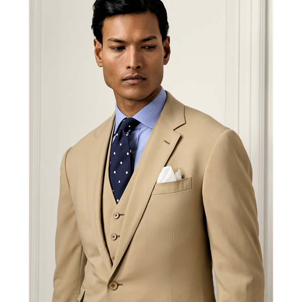 Tan Kent Handmade Wool Gabardine Suit Purple Label 5
