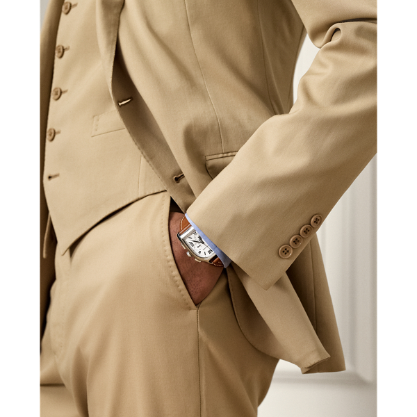 Tan Kent Handmade Wool Gabardine Suit Purple Label 6