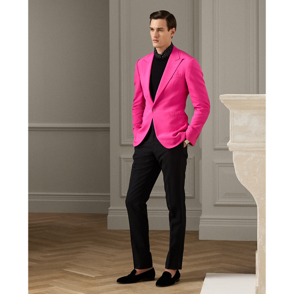 Cabaret Pink Kent Handmade Silk Shantung Jacket Purple Label 4