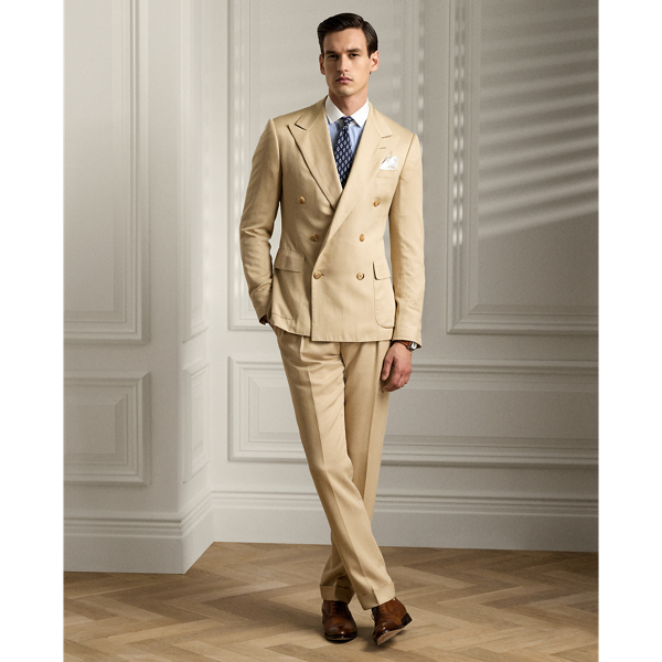 Light Tan Gregory Hand-Tailored Silk-Blend Suit  Purple Label 1