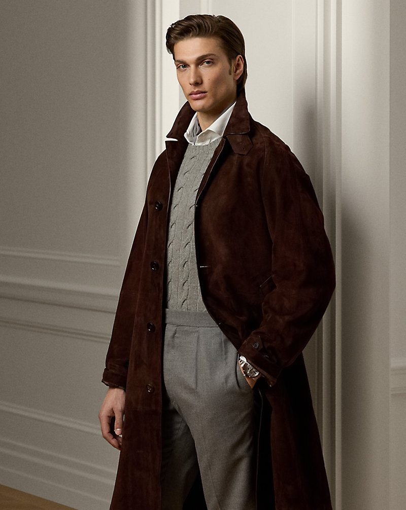 Suede Balmacaan Coat Suede Balmacaan Coat