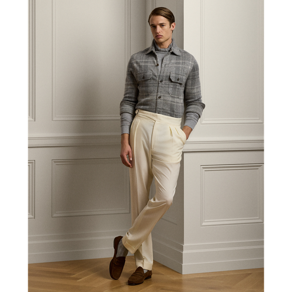 Hand-Tailored Wool Gabardine Trouser