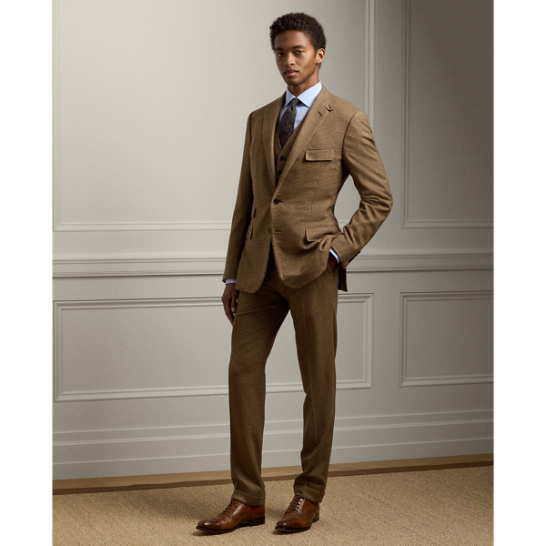 Brown/tan Gregory Hand-Tailored Suit Trouser Purple Label 1