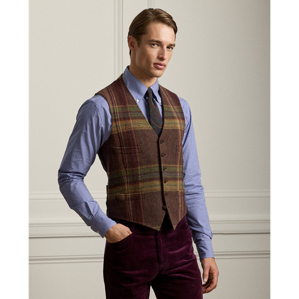 Hand-Tailored Plaid Wool Vest