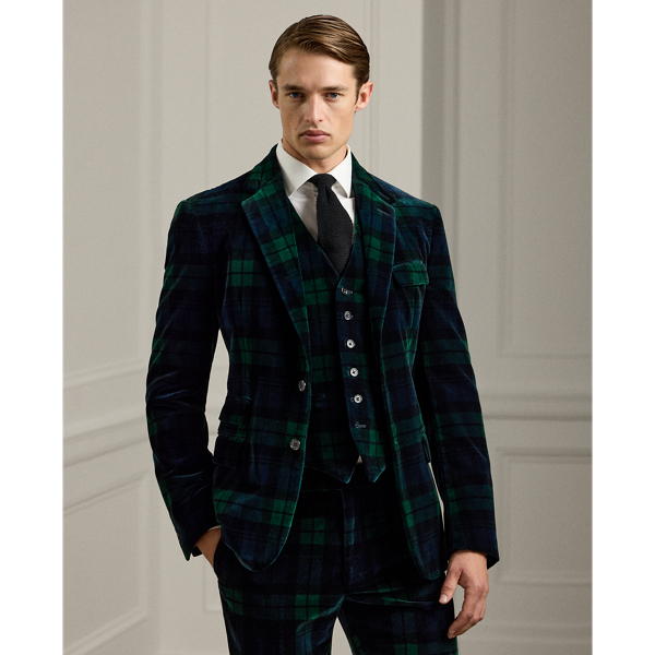 Kent Hand Tailored Plaid Velvet Jacket for Men Ralph Lauren UK