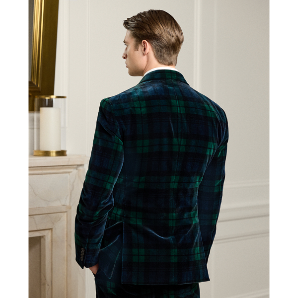 Handgeschneiderte Samtjacke Kent Purple Label in Blackwatch-Karo 5