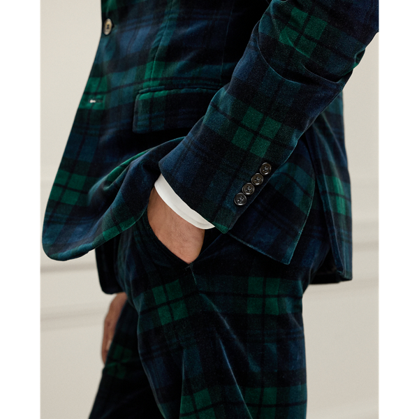 Handgeschneiderte Samtjacke Kent Purple Label in Blackwatch-Karo 7