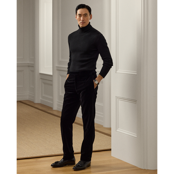 Black Gregory Hand-Tailored Velvet Trouser Purple Label 1