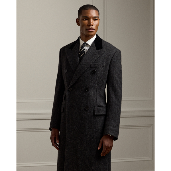 Charcoal Multi Kent Handmade Cashmere Topcoat Purple Label 4