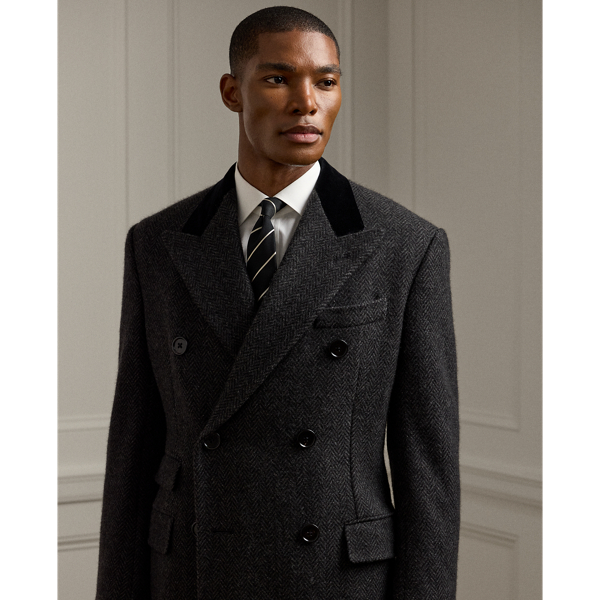 Charcoal Multi Kent Handmade Cashmere Topcoat Purple Label 7