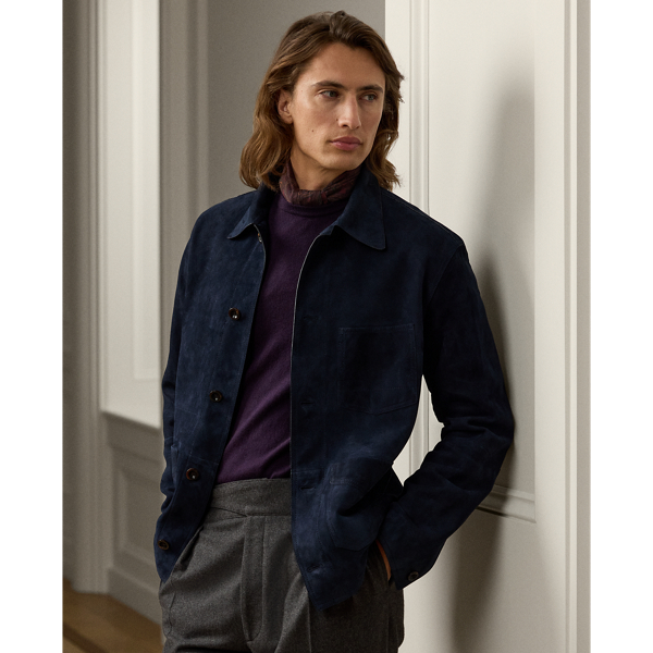 Blue suede jacket mens best sale