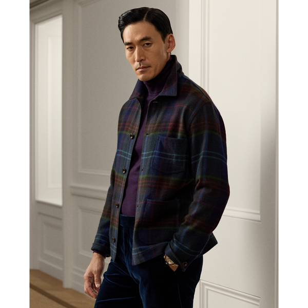 Burnham Hand Tailored Plaid Wool Jacket