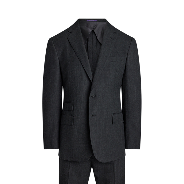 Charcoal Multi Kent Hand-Tailored Pin Dot Wool Suit  Purple Label 1