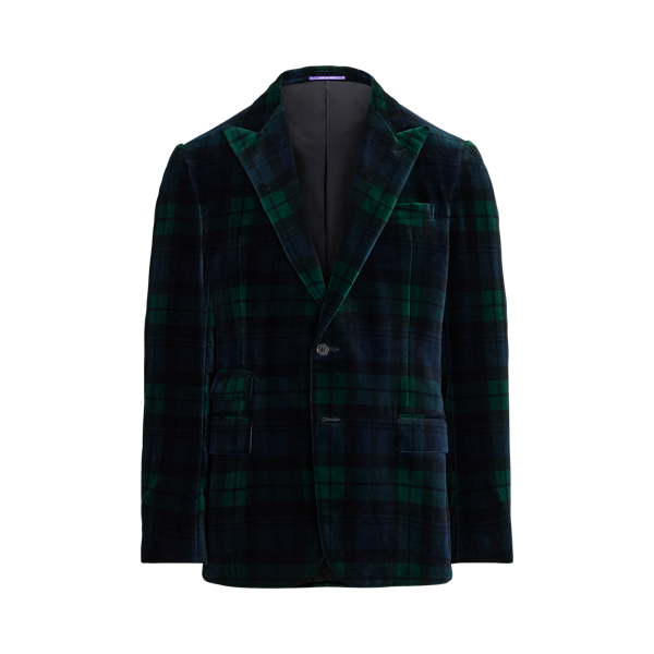 Blackwatch Kent Hand-Tailored Plaid Velvet Jacket Purple Label 1